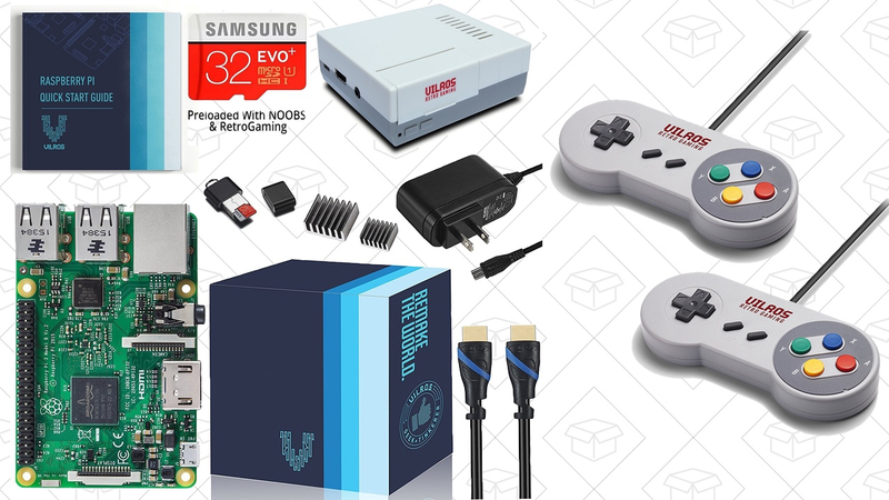 Raspberry Pi 3 Gaming Kit | $66 | Amazon | Promo code 45YOCHIQ | Add two-pack of SNES controllers to cart for $3.50 extra
